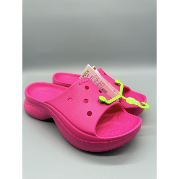 Crocs BAE Slides Slip On Platform Sandals Slide Dragon Fruit Pink Women\'s Size 7
